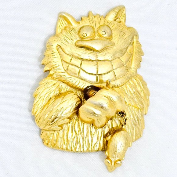 Vintage Cat and Mouse Brooch Jonette Jewelry (JJ) 1980s - Picture 2 of 6